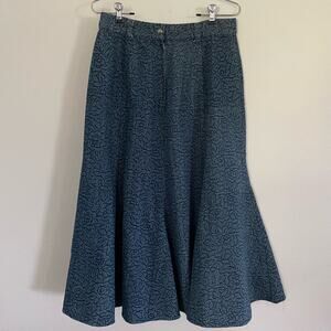 Vintage Roper Denim Skirt High Waist Western Floral Belle Classic women's large